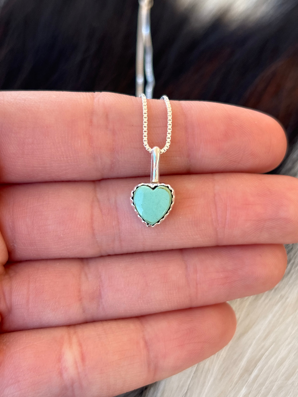 Native American, Hand-Made, Turquoise & Sterling Silver Necklace