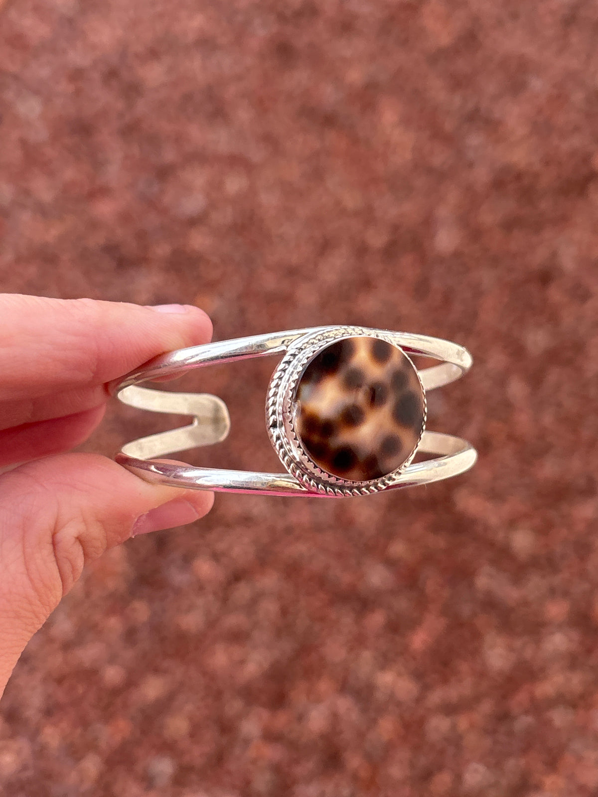Native American, Handmade, Cowrie & Sterling Silver Cuff
