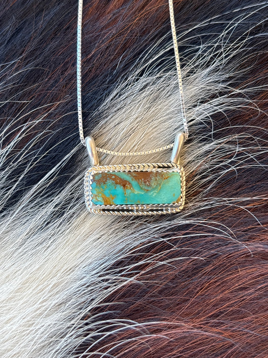 Native American, Hand-Made, Turquoise & Sterling Silver Necklace #2