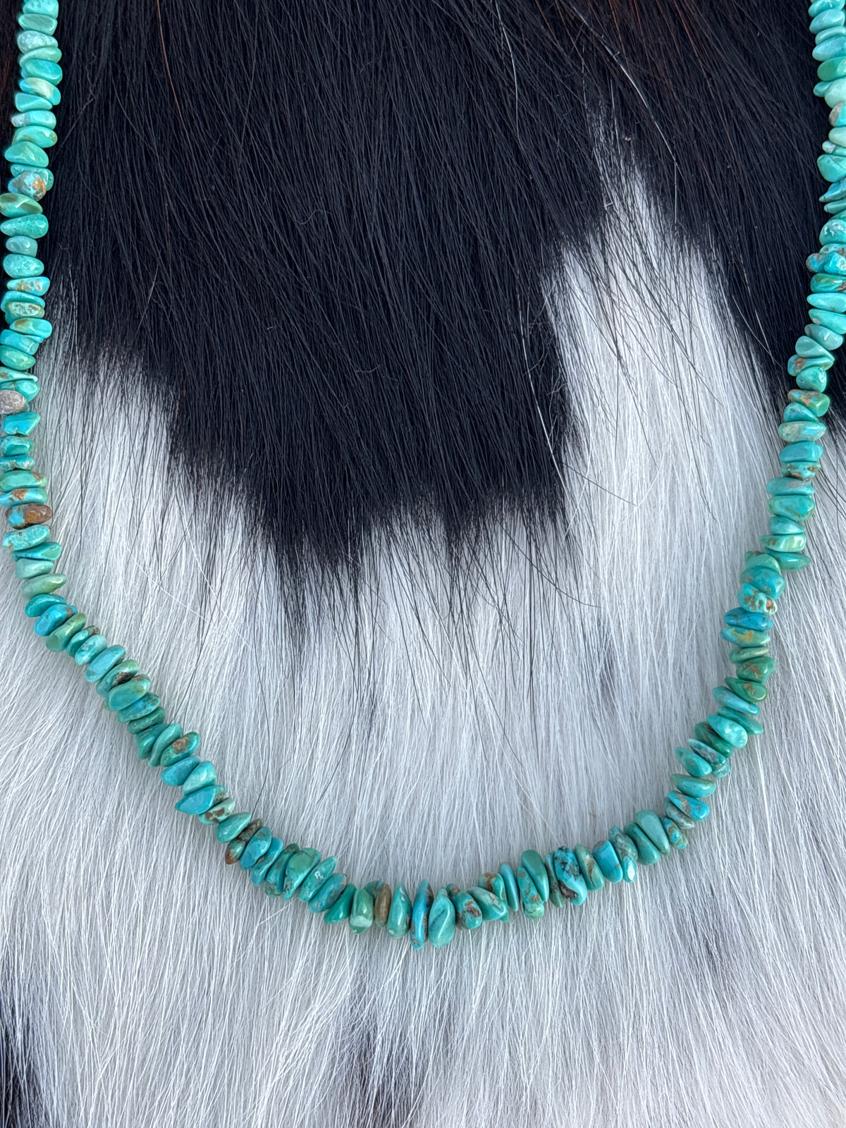 Native American, Hand-Made, Kingman Turquoise & Sterling Silver Necklace