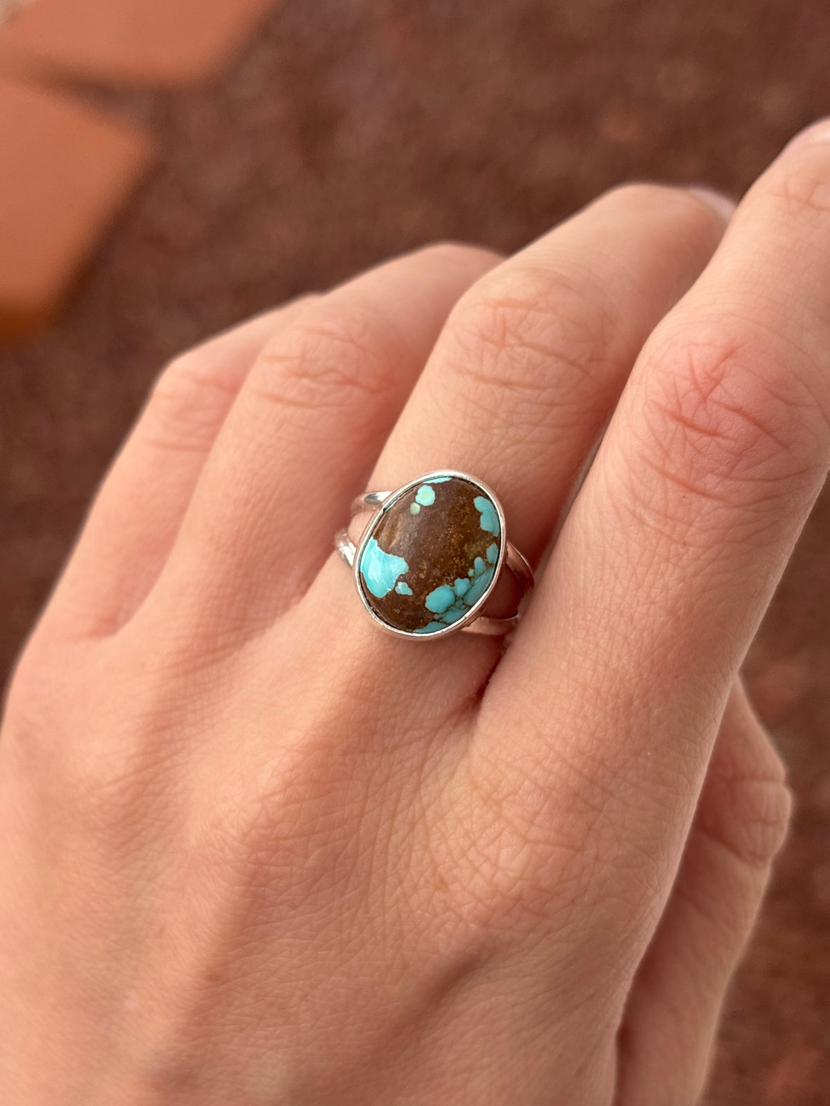 Native American, Hand-Made, Turquoise & Sterling Silver Ring