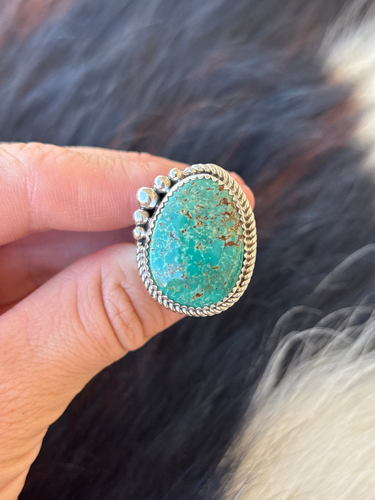 Native American, Hand-Made, Turquoise & Sterling Silver Ring