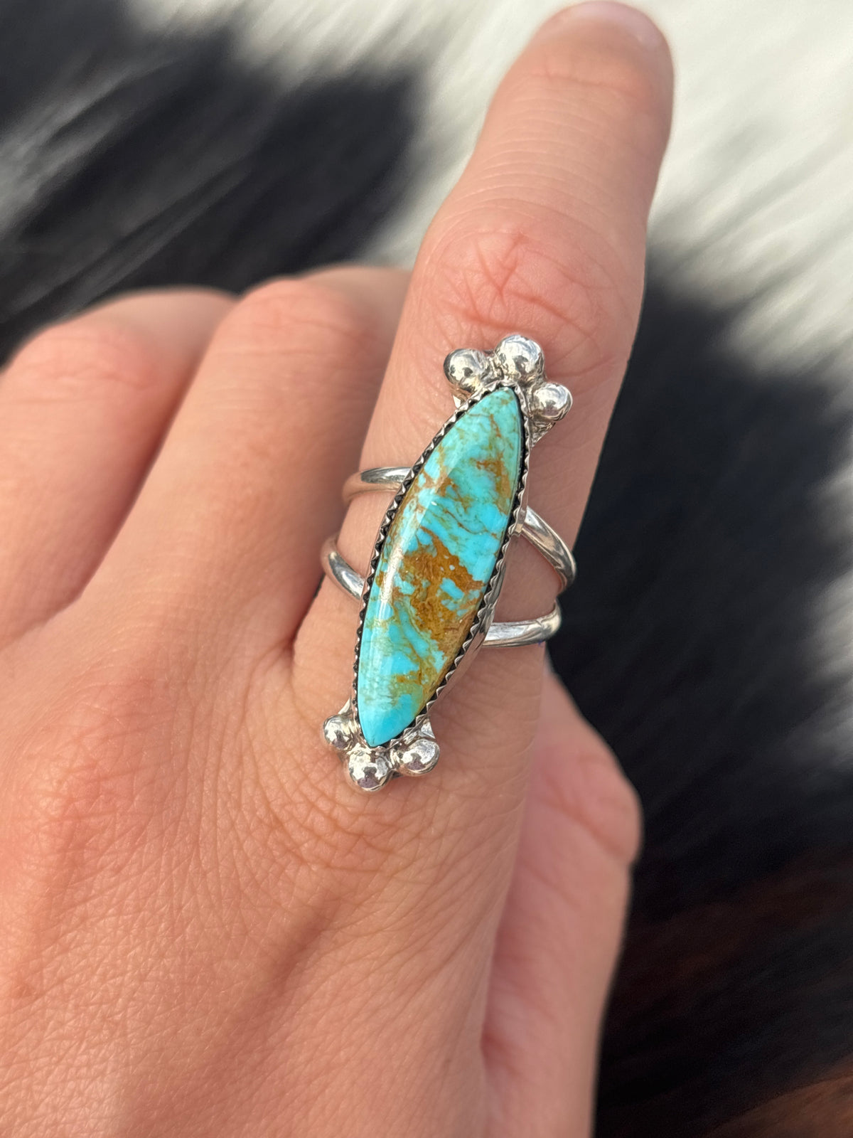 Native American, Hand-Made, Turquoise & Sterling Silver Ring