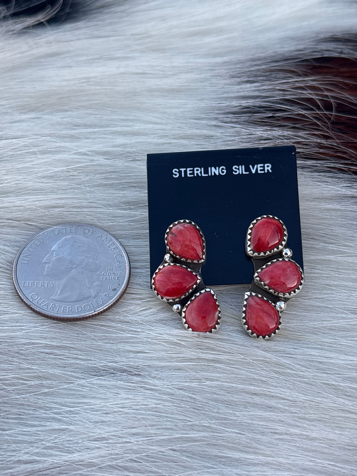 Native Made, Spiny Oyster & Sterling Silver Earrings