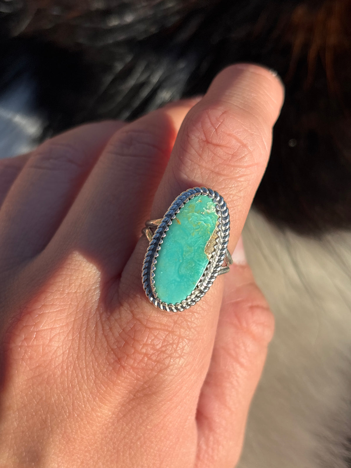 Native American, Hand-Made, Turquoise & Sterling Silver Ring