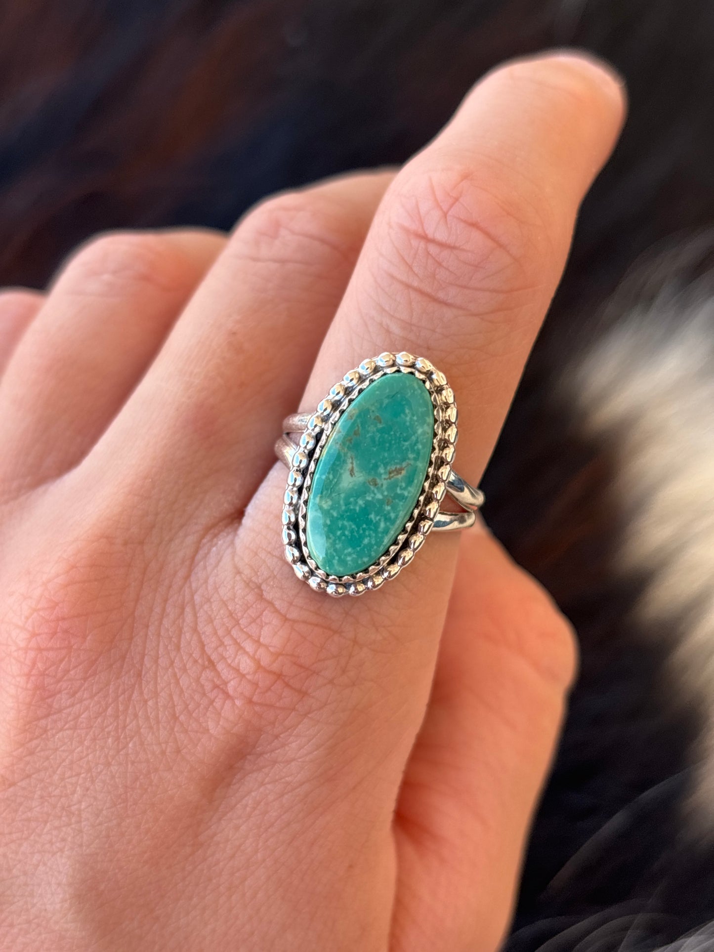Native American, Hand-Made, Turquoise & Sterling Silver Ring