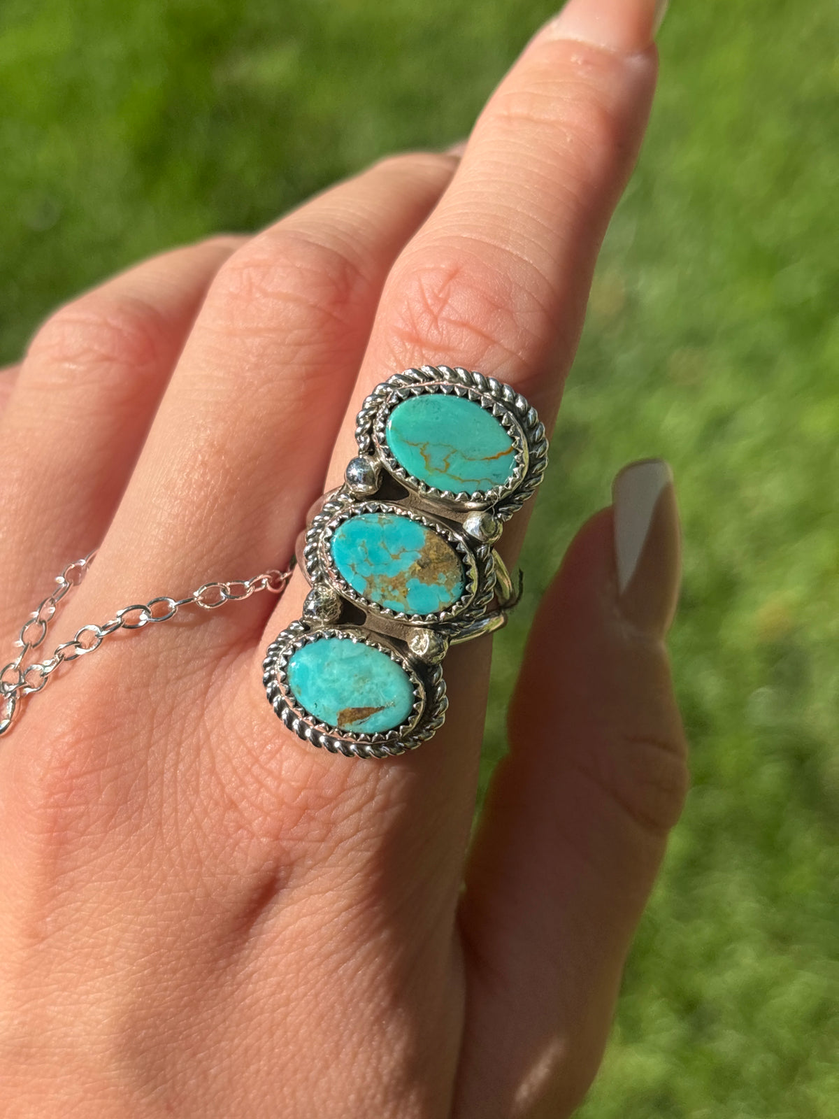Native American, Hand-Made, Turquoise & Sterling Silver Ring