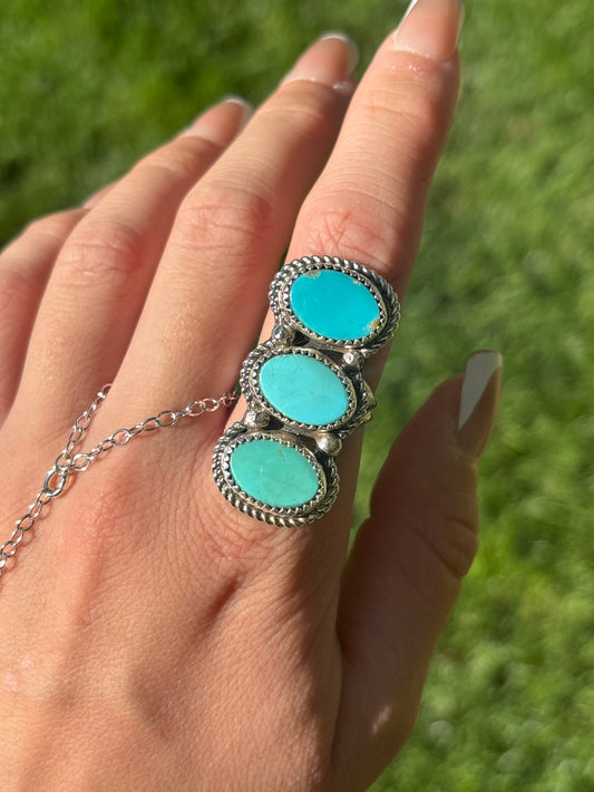 Native American, Hand-Made, Turquoise & Sterling Silver Ring