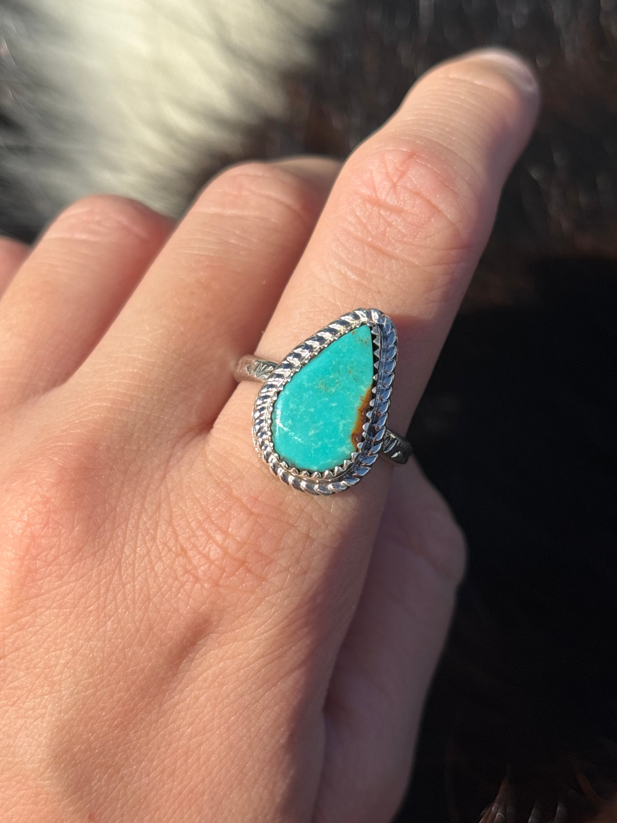 Native American, Hand-Made, Turquoise & Sterling Silver Ring