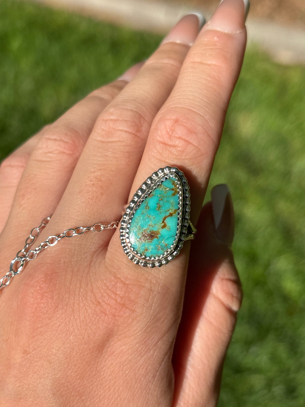 Native American, Hand-Made, Turquoise & Sterling Silver Ring