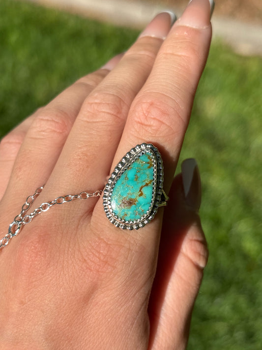 Native American, Hand-Made, Turquoise & Sterling Silver Ring
