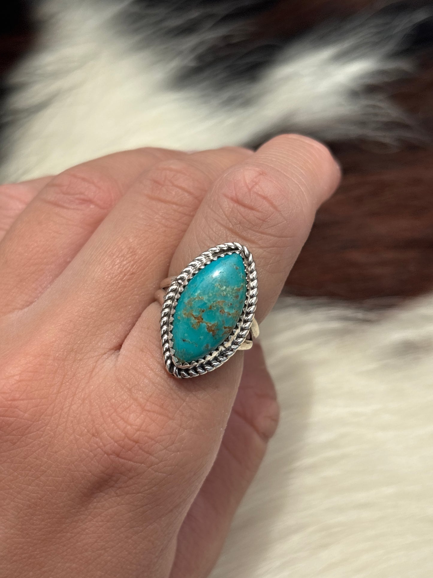Native American, Hand-Made, Turquoise & Sterling Silver Ring