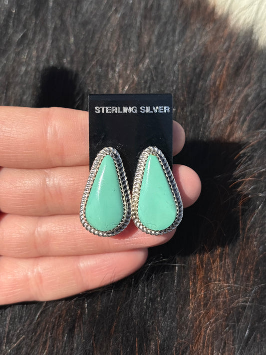 Native Made, Turquoise & Sterling Silver Earrings