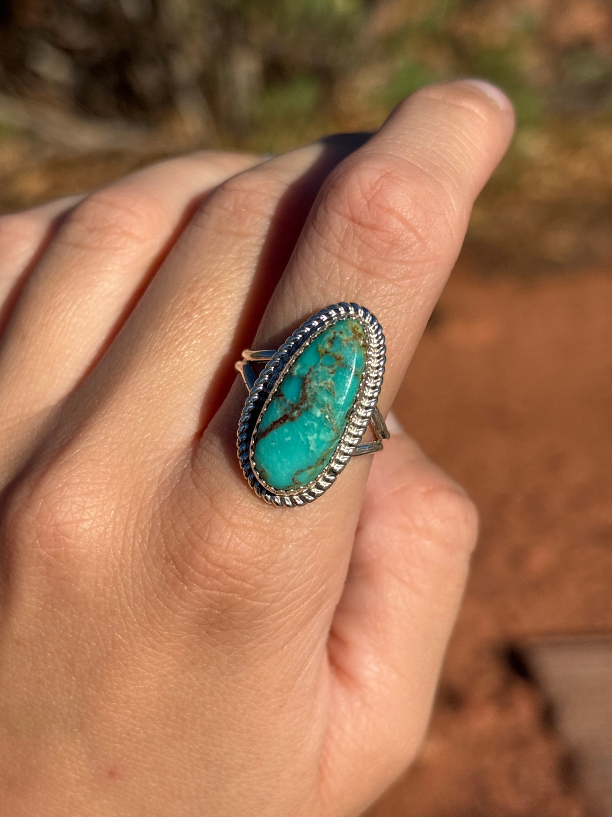 Native American, Hand-Made, Turquoise & Sterling Silver Ring