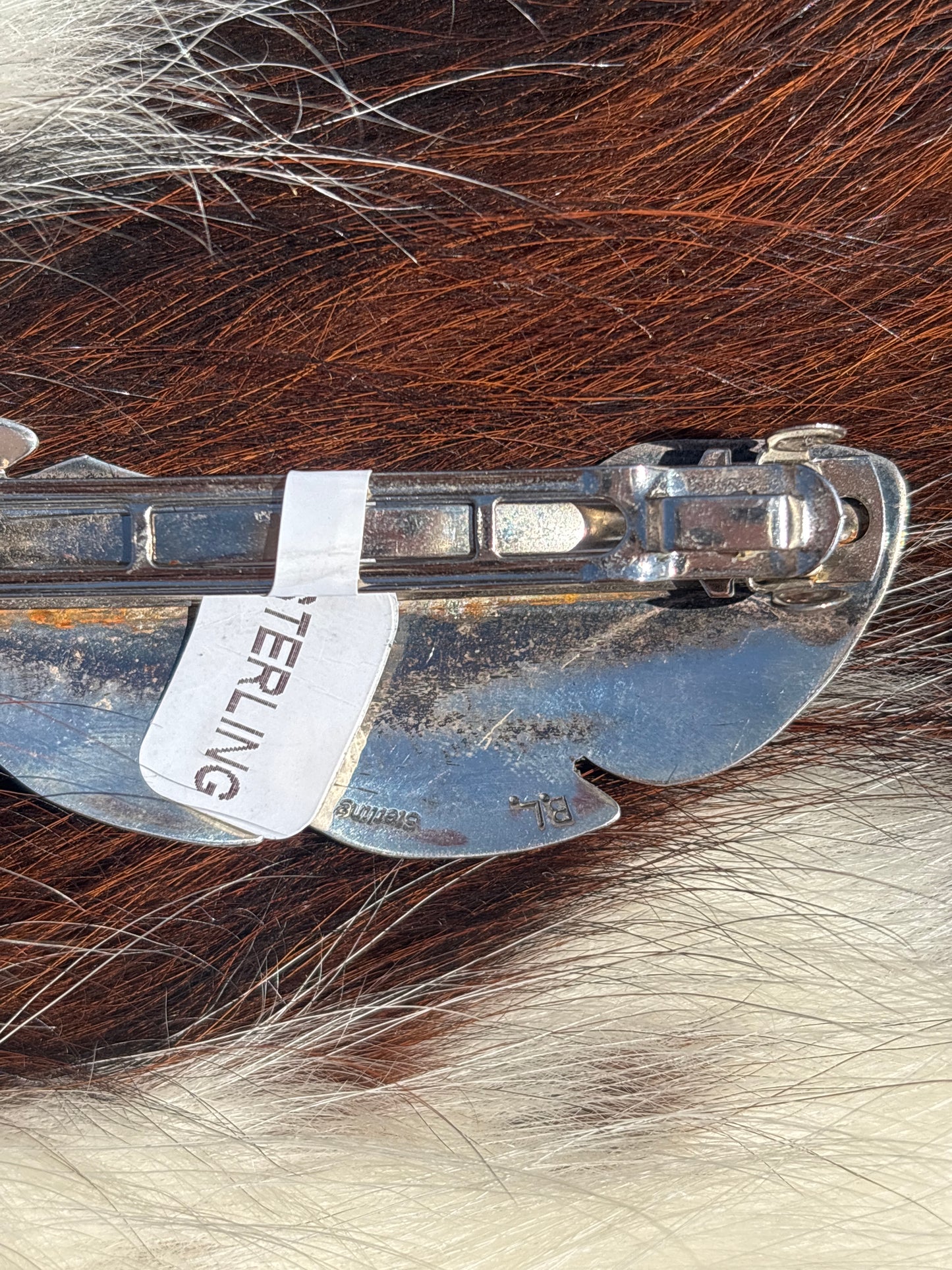 Native American, Hand-Made, Sterling Silver Hair Clip