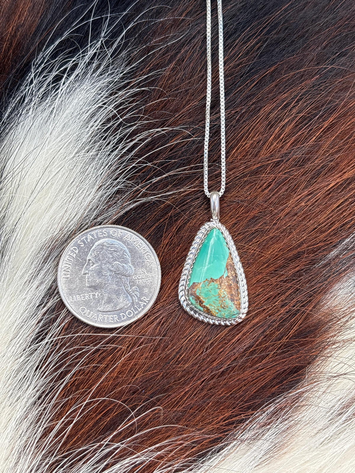 Native American, Hand-Made, Turquoise & Sterling Silver Necklace