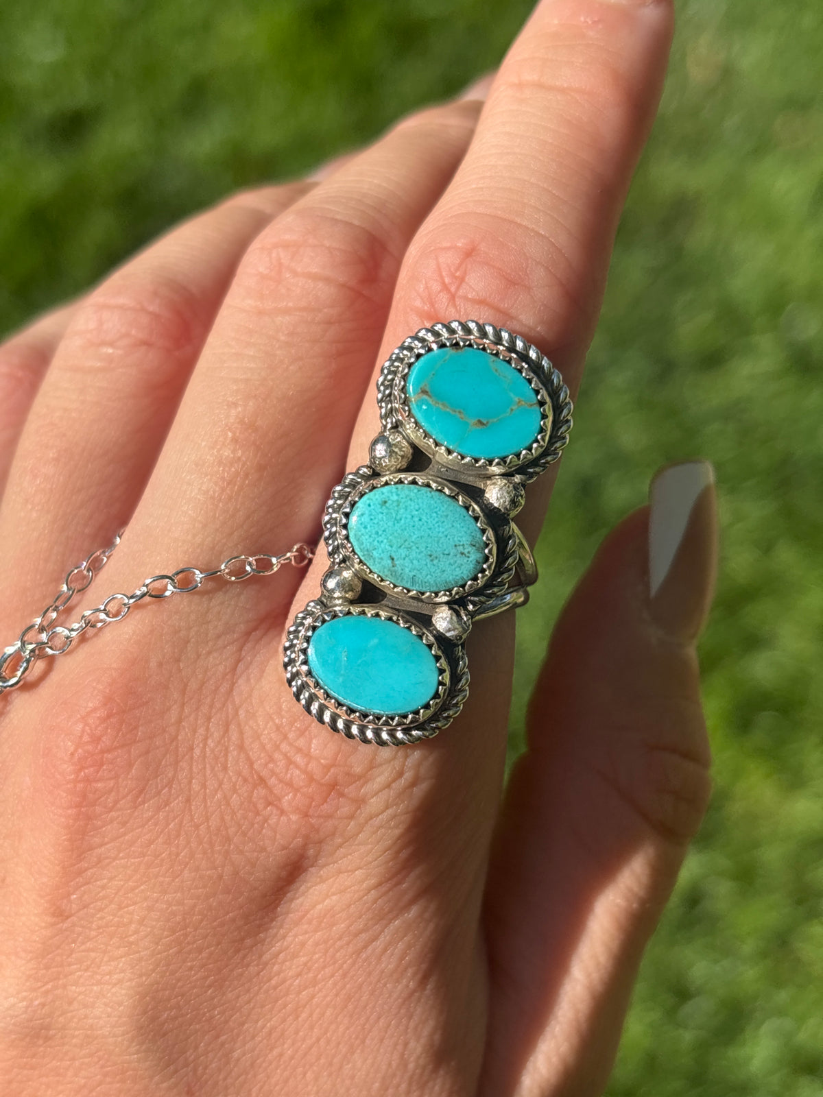 Native American, Hand-Made, Turquoise & Sterling Silver Ring