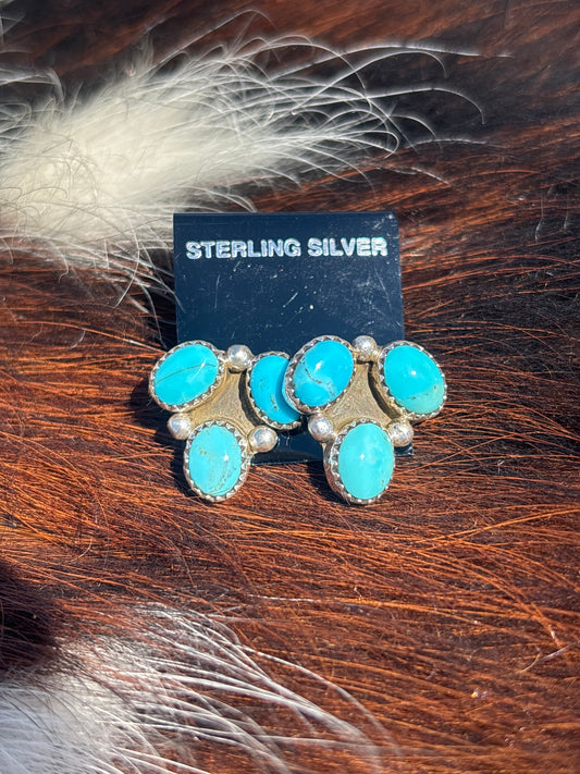 Native Made, Turquoise & Sterling Silver Earrings