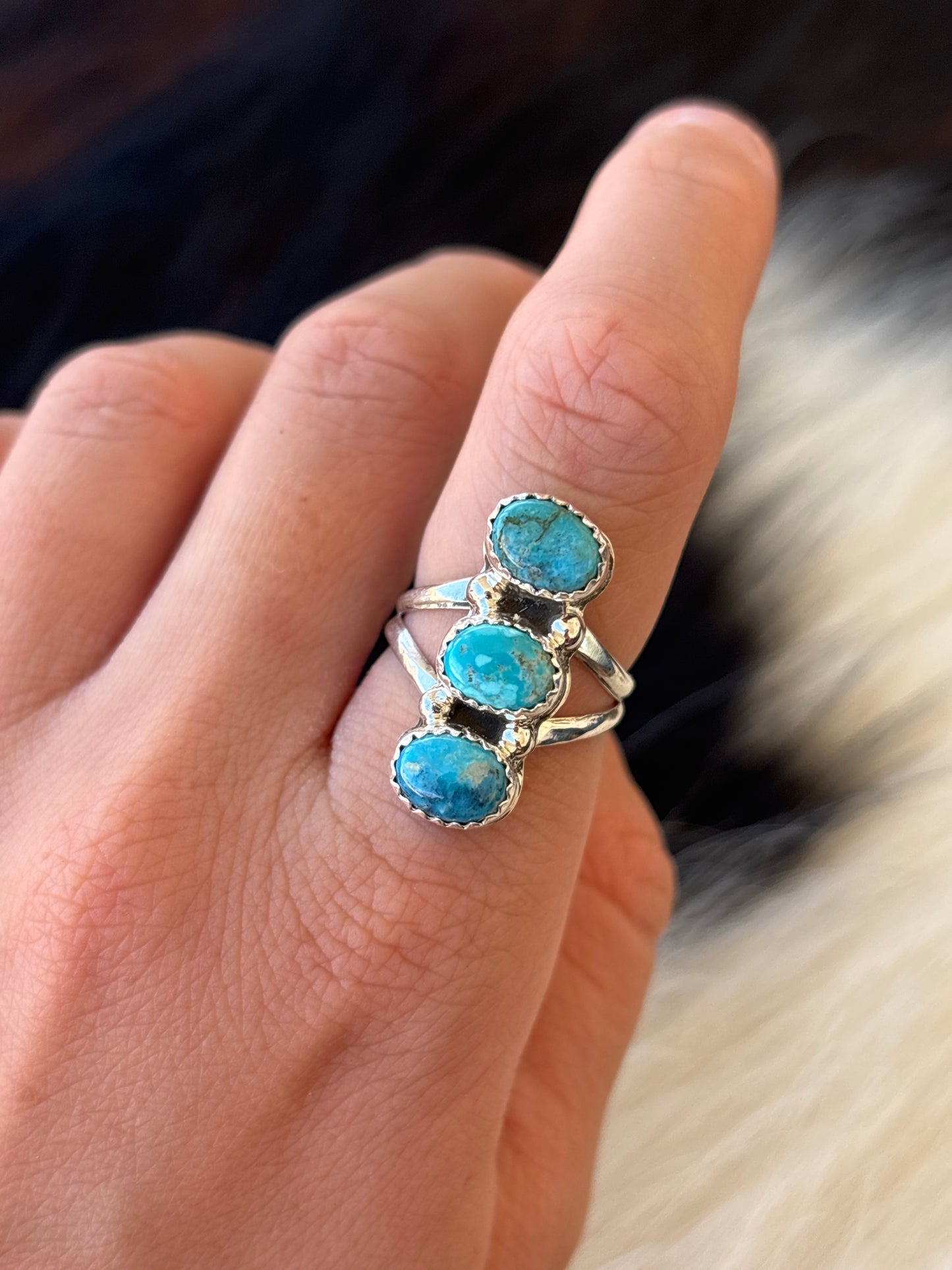 Native American, Hand-Made, Turquoise & Sterling Silver Ring