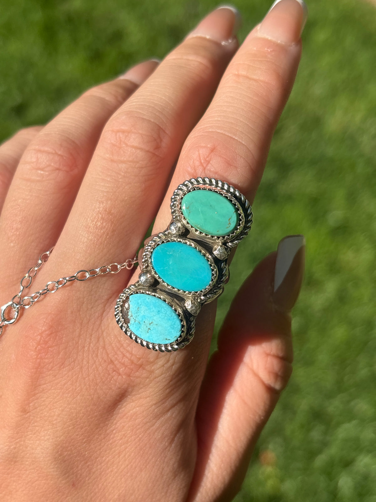 Native American, Hand-Made, Turquoise & Sterling Silver Ring