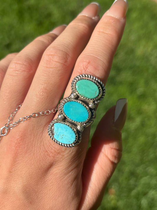 Native American, Hand-Made, Turquoise & Sterling Silver Ring