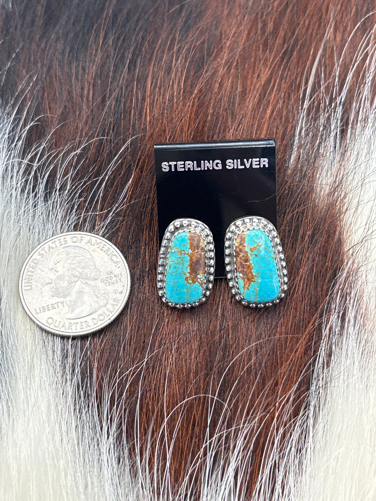Native Made, Turquoise & Sterling Silver Earrings