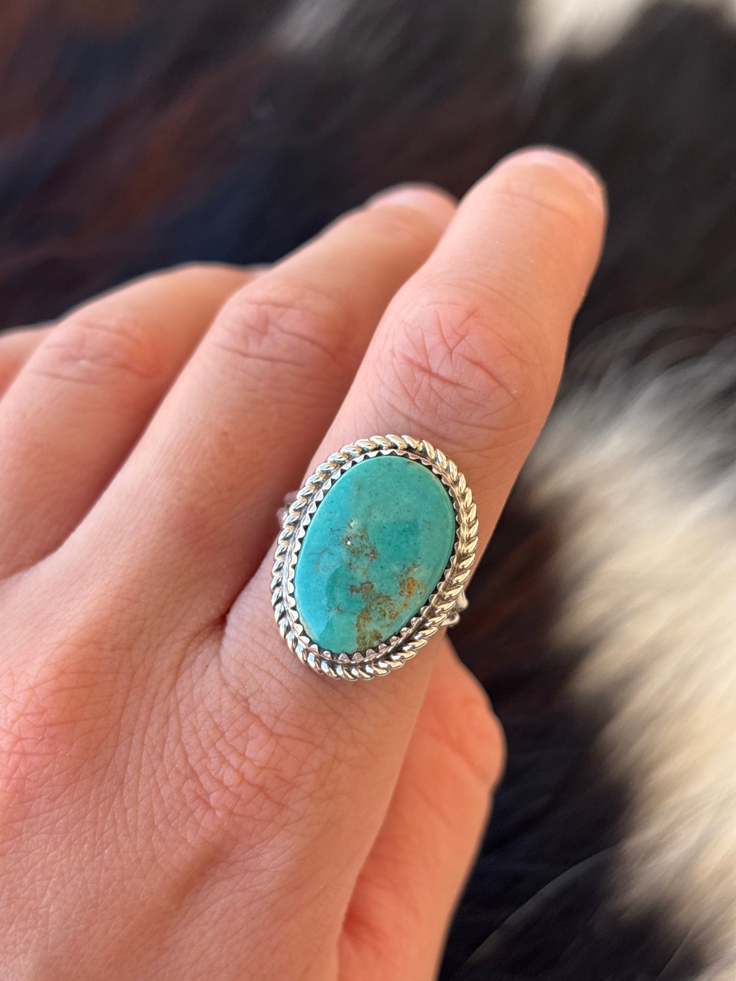 Native American, Hand-Made, Turquoise & Sterling Silver Ring