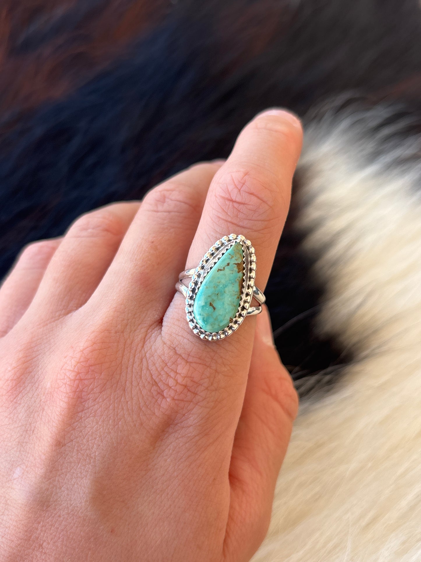Native American, Hand-Made, Turquoise & Sterling Silver Ring