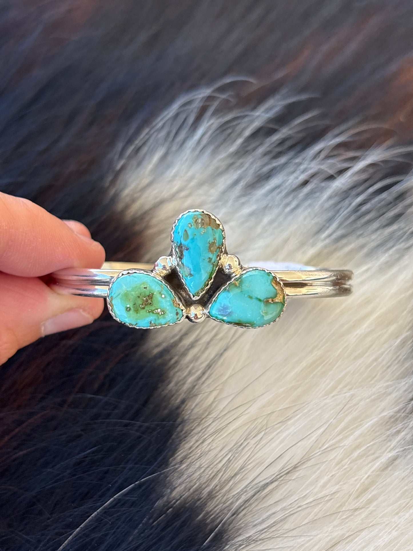 Native American, Handmade, Sierra Bella Turquoise & Sterling Silver Cuff