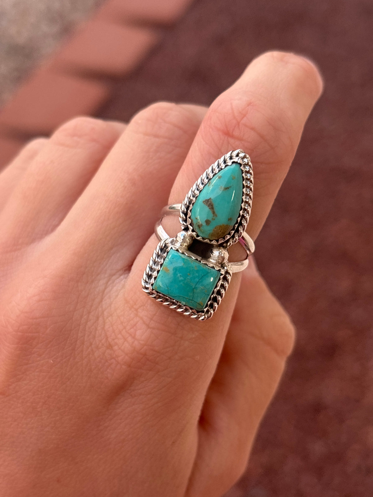 Native American, Hand-Made, Turquoise & Sterling Silver Ring