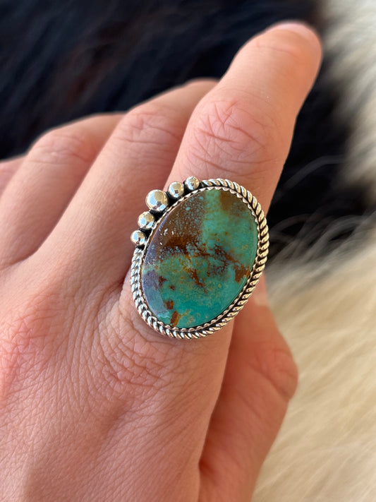 Native American, Hand-Made, Turquoise & Sterling Silver Ring