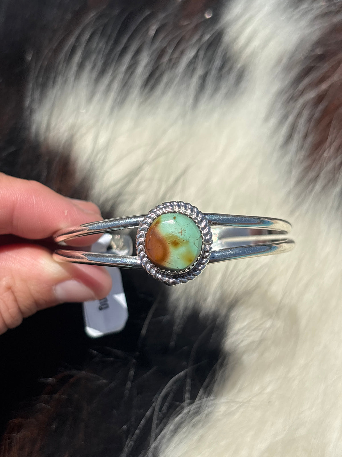 Native American, Handmade, Turquoise & Sterling Silver Cuff