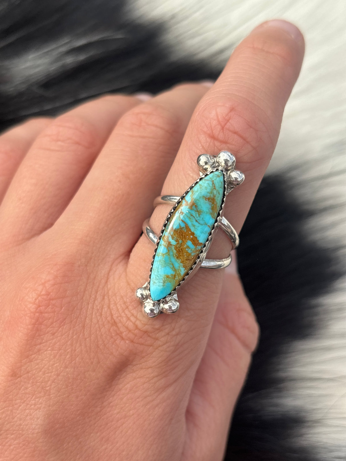 Native American, Hand-Made, Turquoise & Sterling Silver Ring