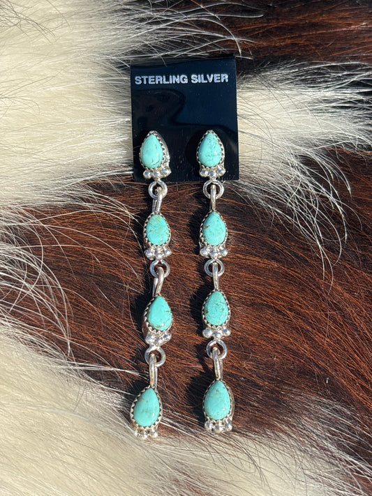 Native Made, Turquoise & Sterling Silver Earrings
