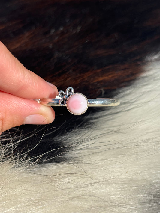 Native American, Handmade, Pink Conch & Sterling Silver Child/Baby Cuff