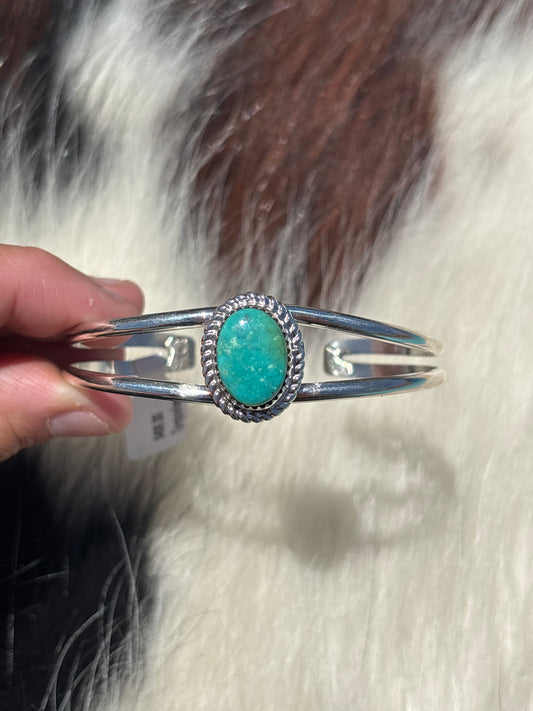 Native American, Handmade, Turquoise & Sterling Silver Cuff