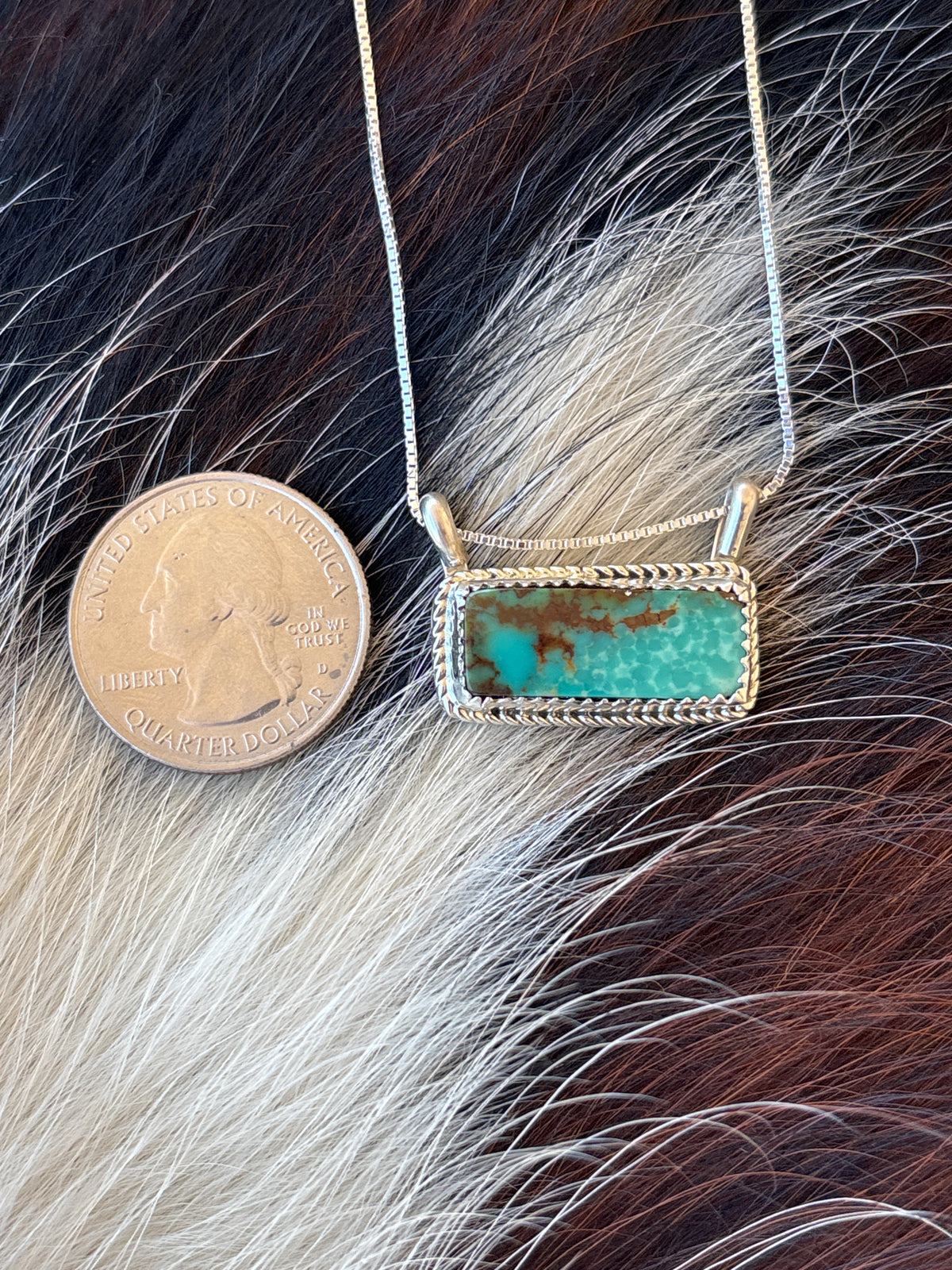 Native American, Hand-Made, Turquoise & Sterling Silver Necklace #3