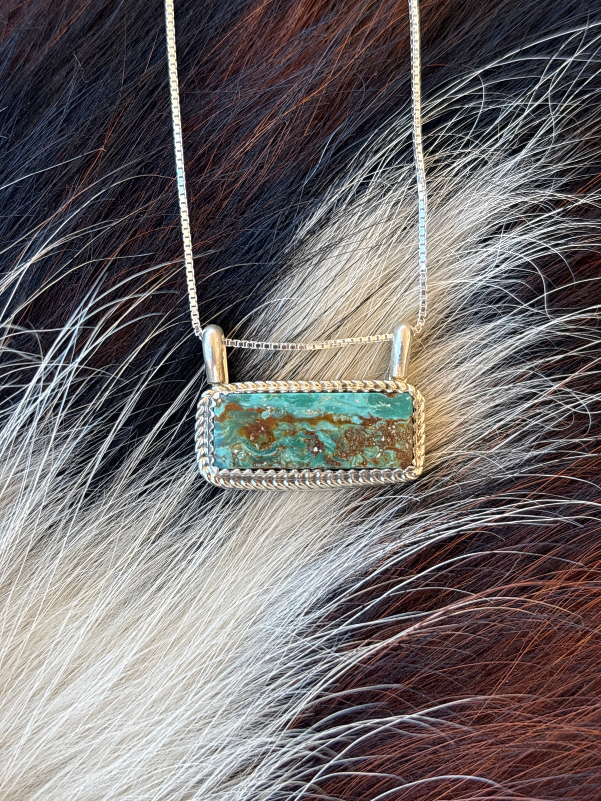 Native American, Hand-Made, Turquoise & Sterling Silver Necklace #4
