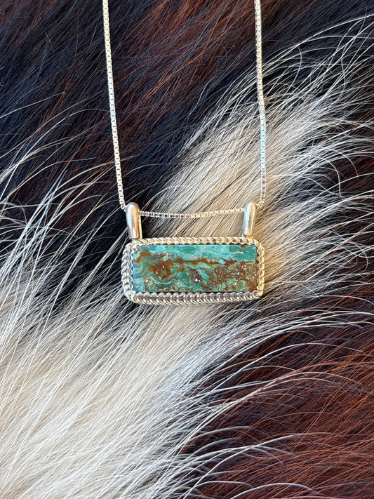 Native American, Hand-Made, Turquoise & Sterling Silver Necklace #4
