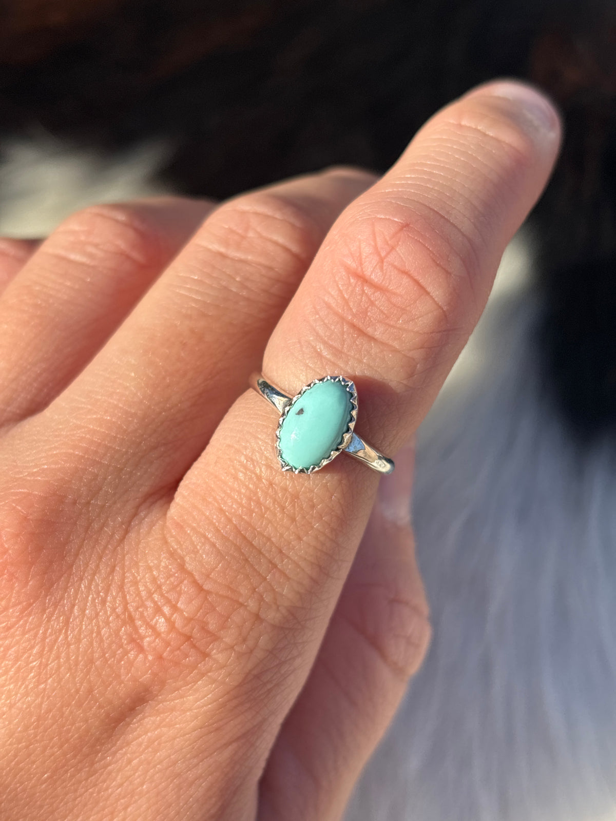 Native American, Hand-Made, Turquoise & Sterling Silver Ring