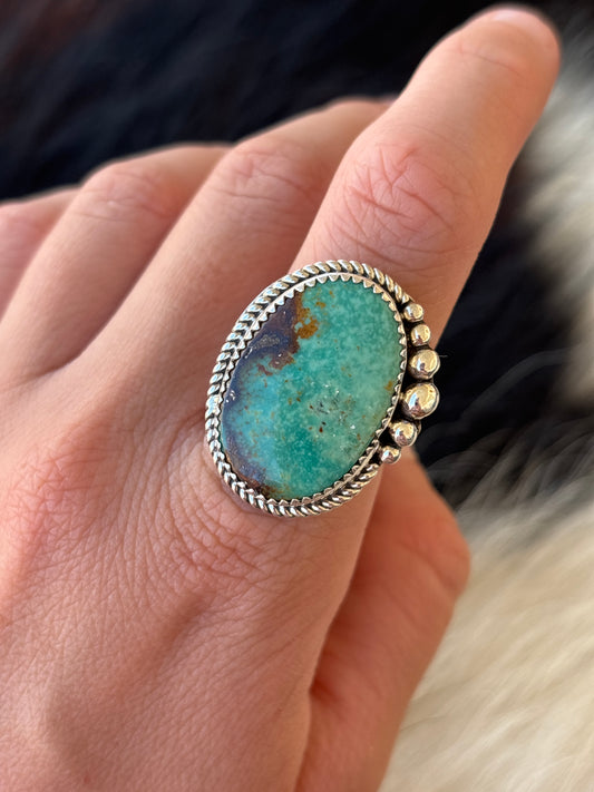Native American, Hand-Made, Turquoise & Sterling Silver Ring