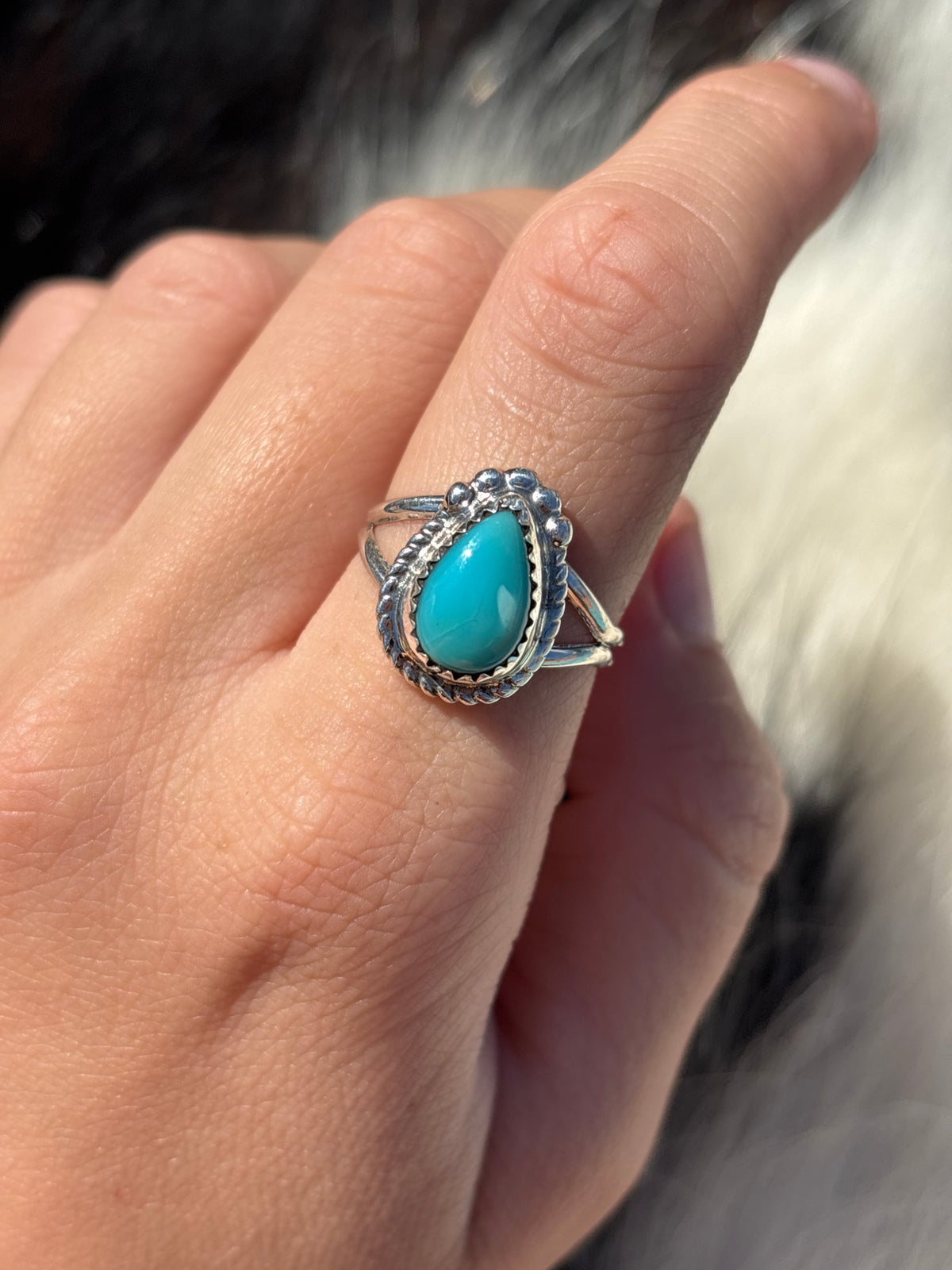 Native American, Hand-Made, Turquoise & Sterling Silver Ring