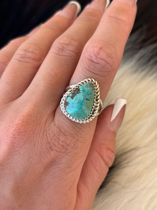 Native American, Hand-Made, Turquoise & Sterling Silver Ring