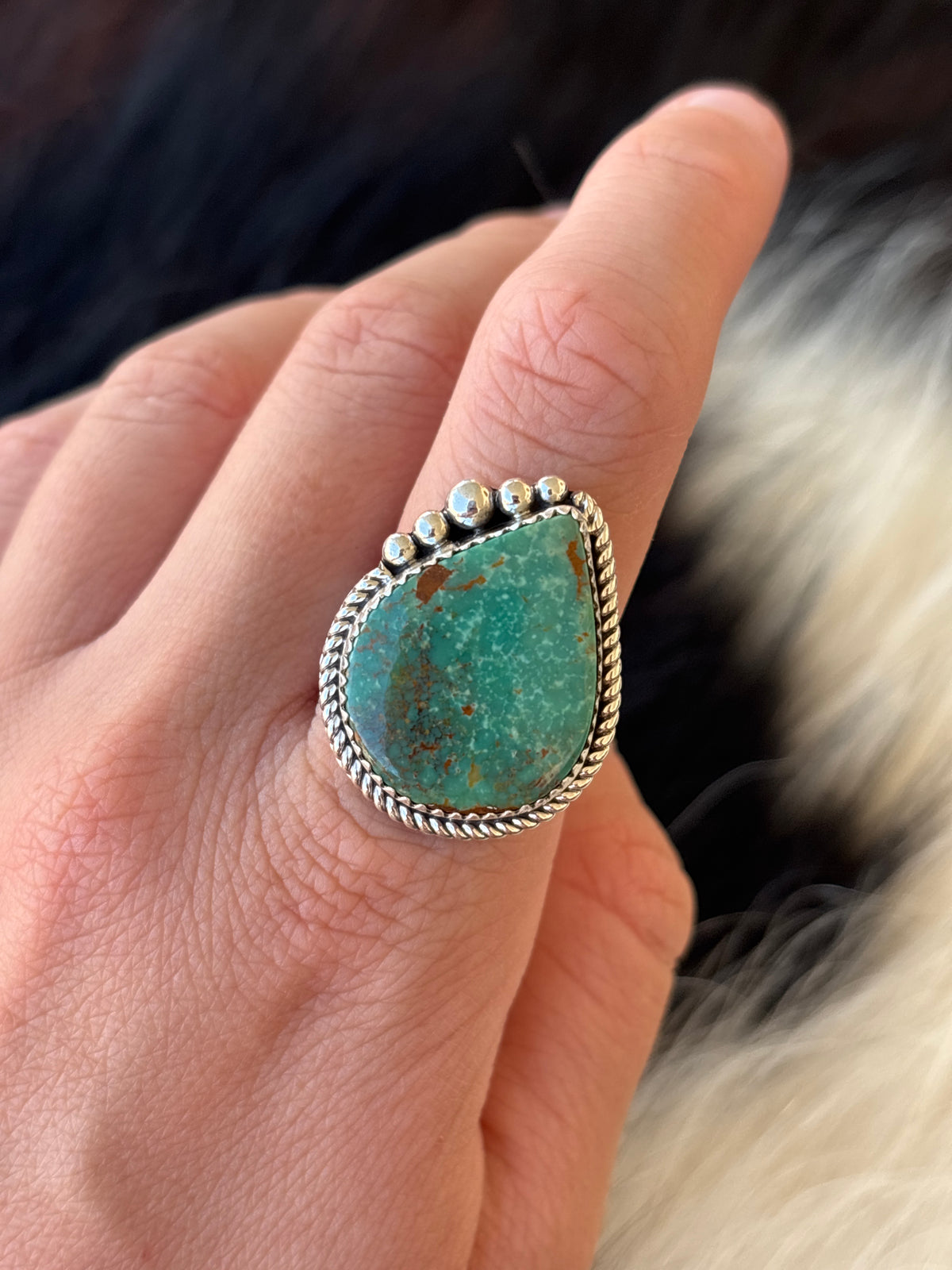 Native American, Hand-Made, Turquoise & Sterling Silver Ring