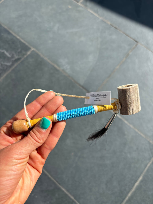 Native American, Hand-Made, Bone Pipe