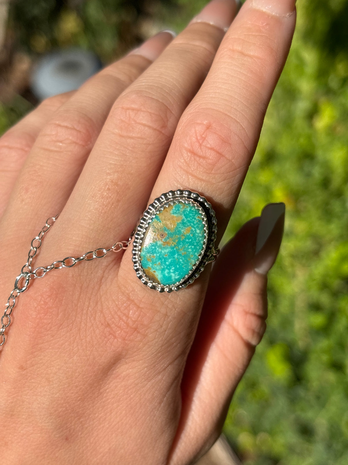 Native American, Hand-Made, Turquoise & Sterling Silver Ring