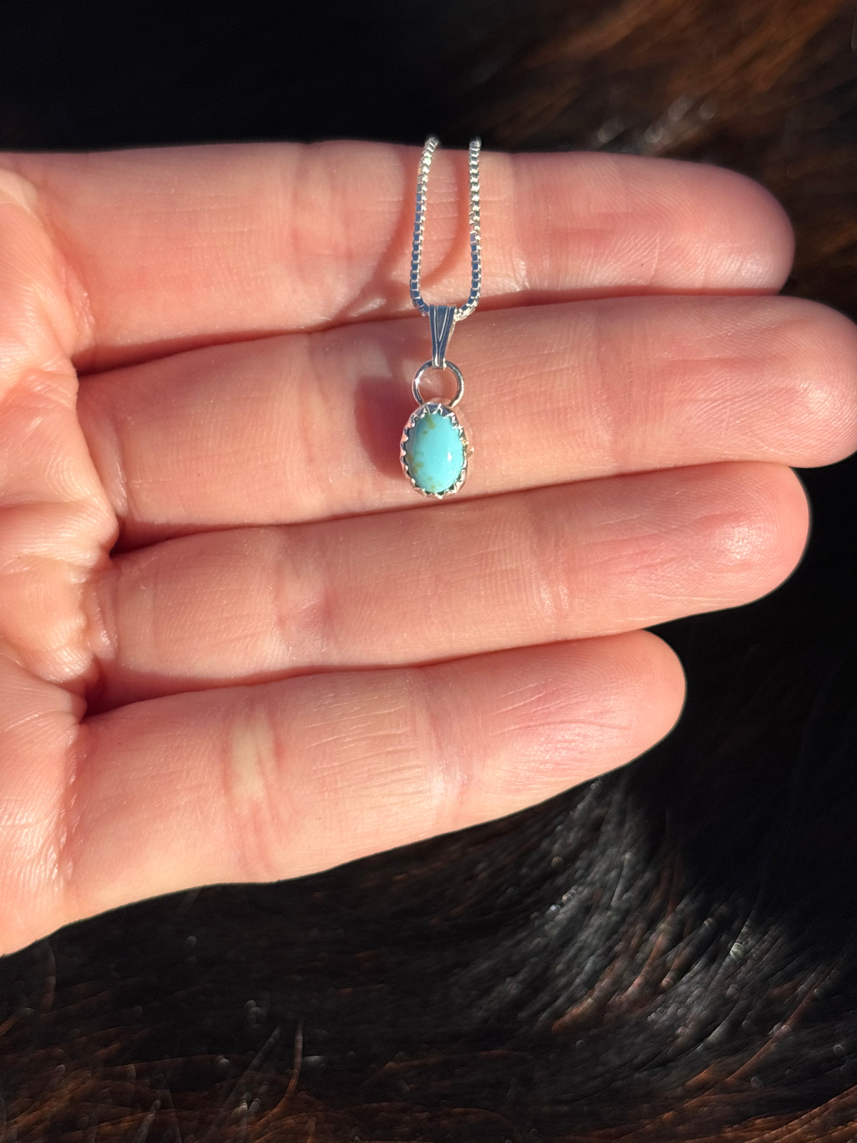 Native American, Hand-Made, Turquoise & Sterling Silver Necklace #4