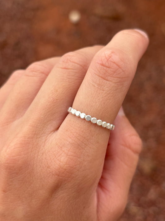 Native American, Hand-Made, Sterling Silver Stacker Ring