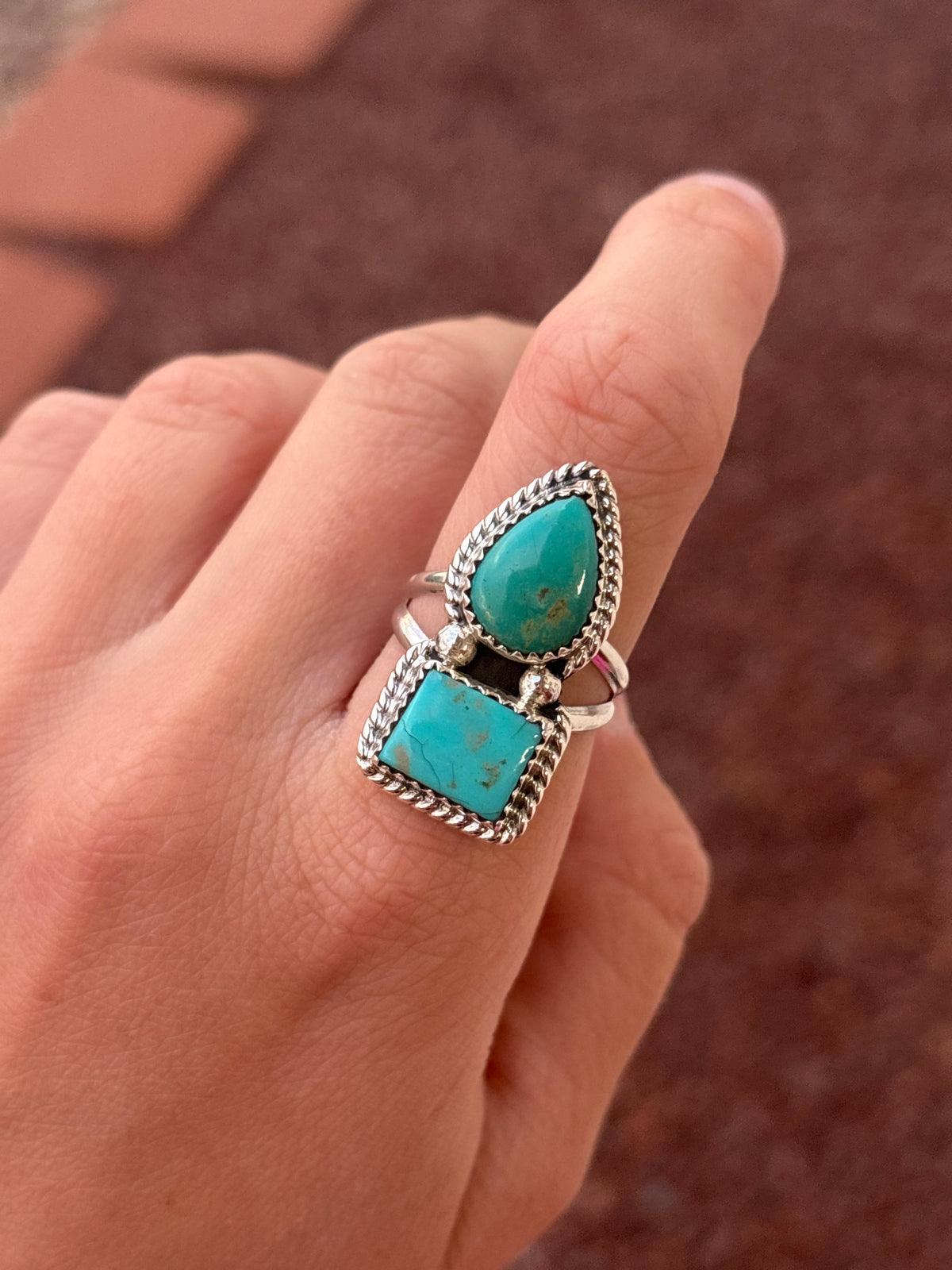Native American, Hand-Made, Turquoise & Sterling Silver Ring