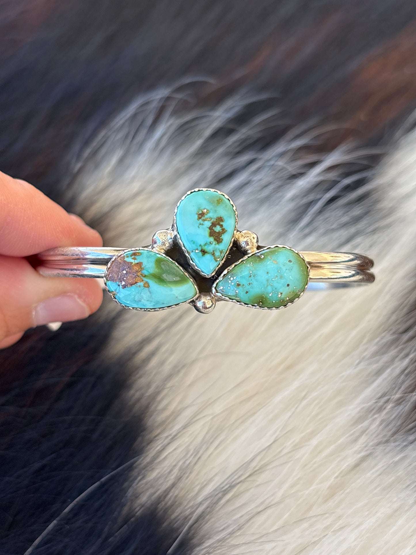 Native American, Handmade, Sierra Bella Turquoise & Sterling Silver Cuff